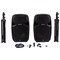 Black 12in Active 2-Way PA Speaker System with Stands Mic Remote